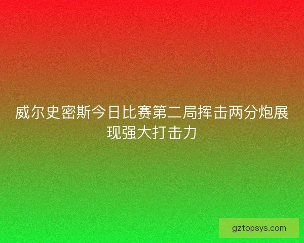 威尔史密斯今日比赛第二局挥击两分炮展现强大打击力